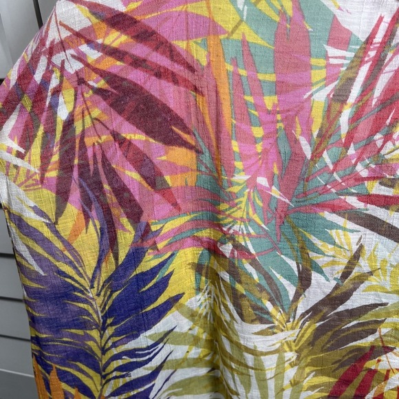 Spense Tropical Print Split Flare Sleeve V-Neck Asymmetrical Top Women's Size 1X - Picture 5 of 8